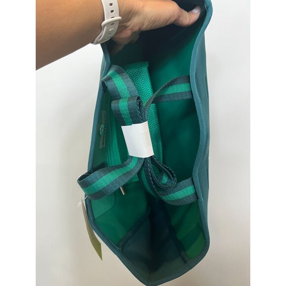 Summersalt Neoprene Beach Tote Blue & Green Striped Straps Lightweight NWT - Picture 5 of 10